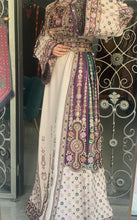 Royal Beige Malak Thob with Purple and Green Details