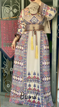 Unique Palestinian Embroidered Thob Dress with Kashmir Belt