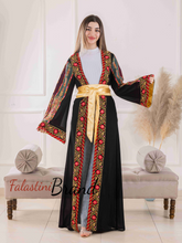 Most Elegant Full of Details Black Abaya with Satin and Malak like Embroidery