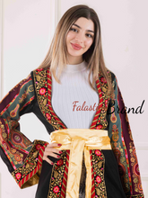 Most Elegant Full of Details Black Abaya with Satin and Malak like Embroidery