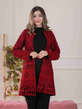 Long Red And Black Embroidered Jacket