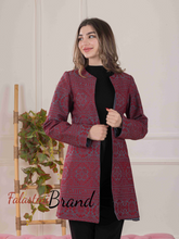 Long Red And Gray Embroidered Jacket