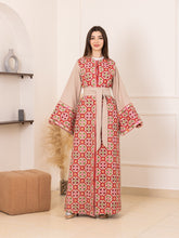 BEESAN Elegant Beige Palestinian Embroidered Abaya