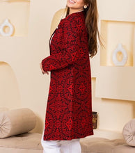 Zukhruf Long Red And Black Embroidered Jacket