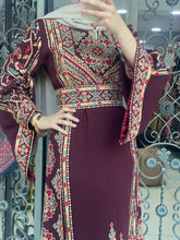 Magnificent Full of Details Burgundy Thob with Golden Embroidery