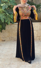 Simple and Golden Black and Red Embroidery Thob with Satin Cuffs Details