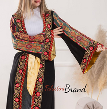 Most Elegant Full of Details Black Abaya with Satin and Malak like Embroidery