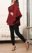 Red Full Embroidered Palestinian Poncho/Cape