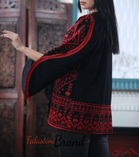 Palestinian Black And Red Embroidered Jacket