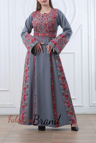 Grey Star Thob with Unique Colors Embroidery