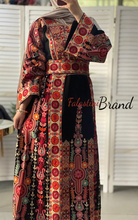 Full of Details Black and Beige Thob with Malak Like Details and Unique Head Scarf