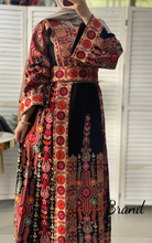 Full of Details Black and Beige Thob with Malak Like Details and Unique Head Scarf