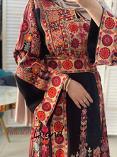 Full of Details Black and Beige Thob with Malak Like Details and Unique Head Scarf