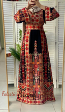 Full of Details Black and Beige Thob with Malak Like Details and Unique Head Scarf