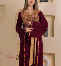 Elegant Stylish Burgundy Thob With Satin Belt