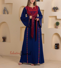 Elegant Stylish Blue Thob With Satin Belt