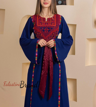 Elegant Stylish Blue Thob With Satin Belt