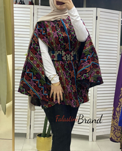 Colorful Palestinian Embroidered Poncho/Cape