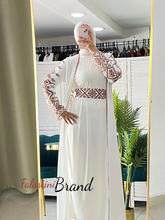 White Chiffon Simple and Classy Embroidered Abaya