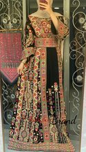 Amazing Black Malak Palestinian Embroidered Thobe Dress With Astonishing Embroidery