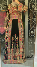 Amazing Black Malak Palestinian Embroidered Thobe Dress With Astonishing Embroidery