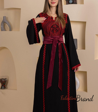 Elegant Stylish Black Thob With Satin Belt