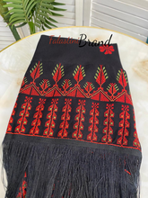 Black Shawl with High Quality Machine Embroidery and Fringe Hem