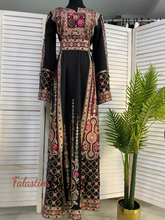 Royal Black Malak Thob with Purple and Green Details