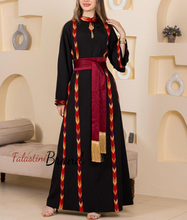 Elegant Black Stripes Embroidered Thob Dress